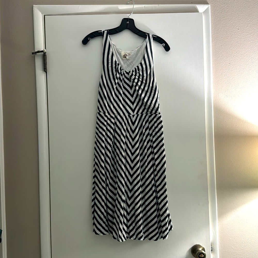 Anthropologie Lilka Black and Whitete striped dress
